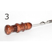 Шампур с резной деревянной ручкой 470х12х3 мм №3