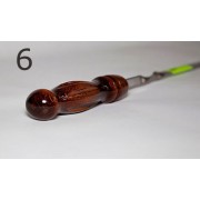 Шампур с резной деревянной ручкой 470х12х3 мм №6