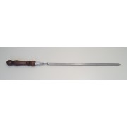 Шампур с толстой деревянной ручкой длина 470(400), толщина 2,5 мм